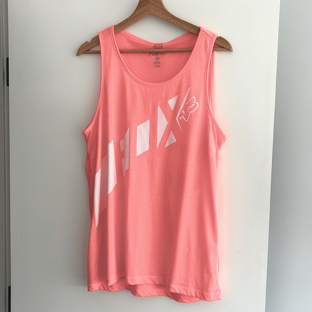 coral pink fox tech trldri cut out tank top size large